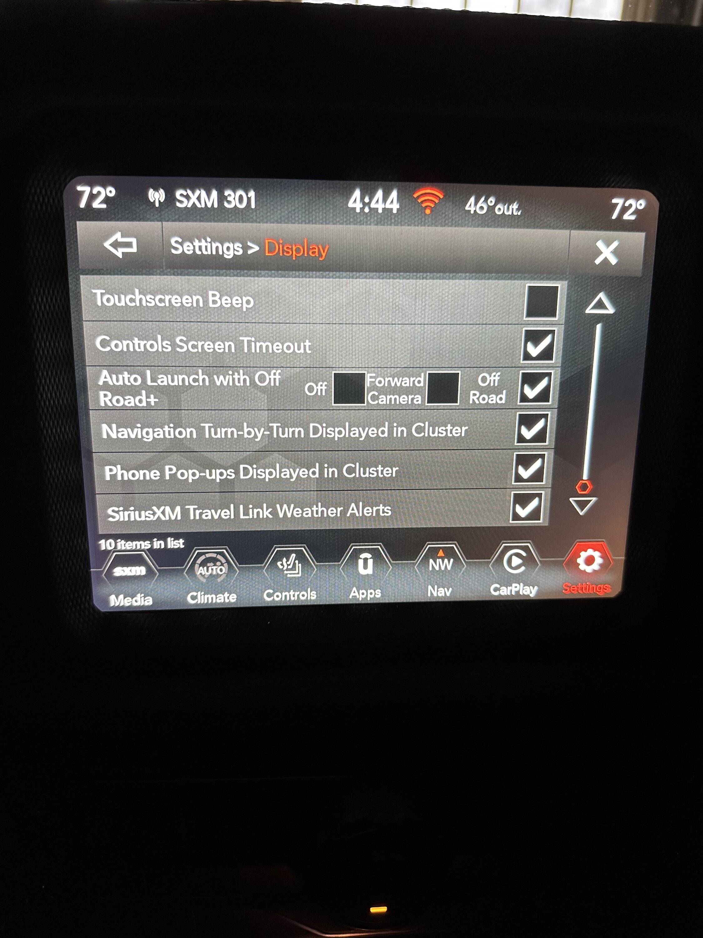 Jeep Gladiator Weather Updates, my wife has a check box to turn them off, I do not IMG_1433