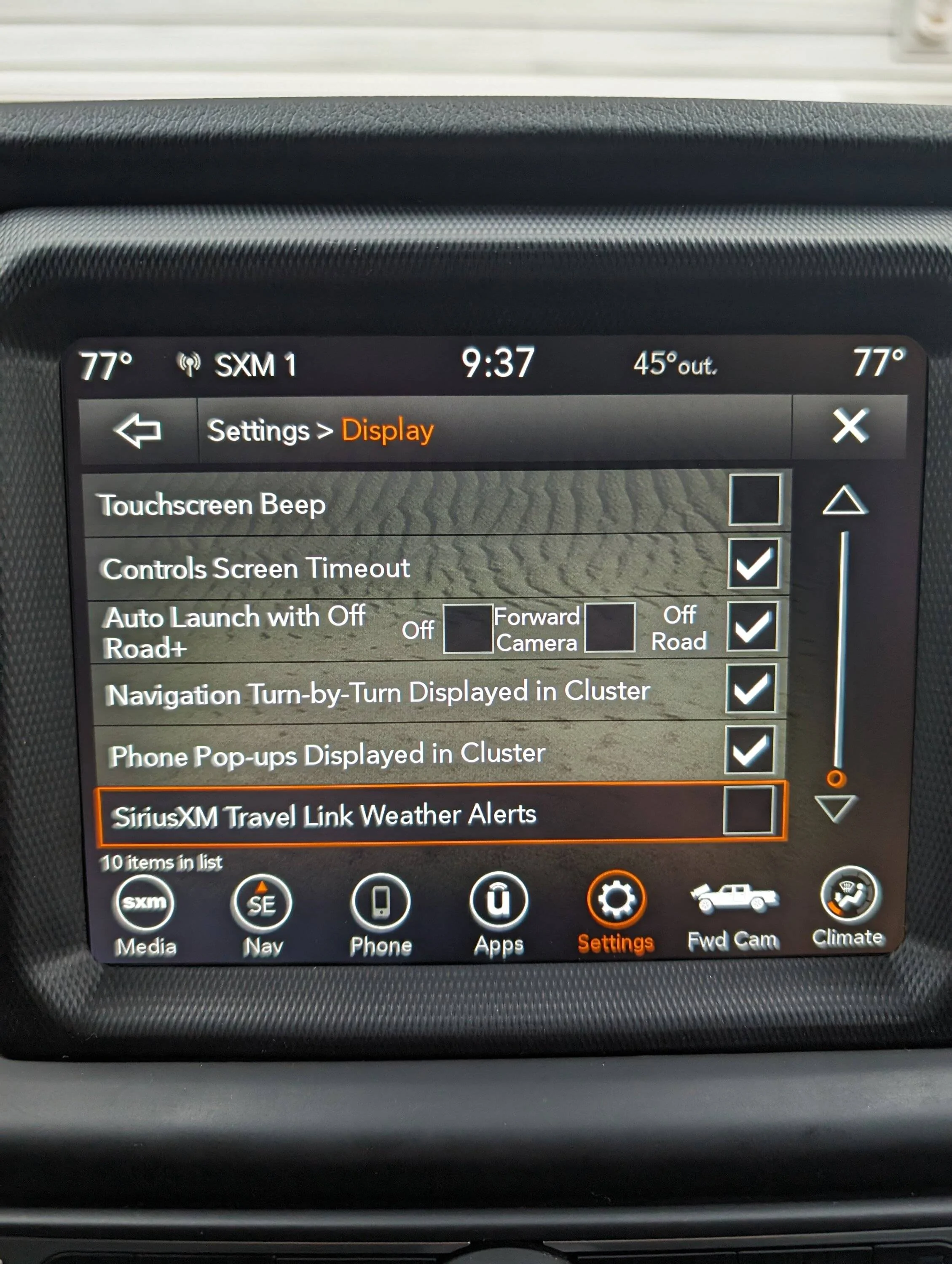 Jeep Gladiator Weather Updates, my wife has a check box to turn them off, I do not PXL_20240126_143753694