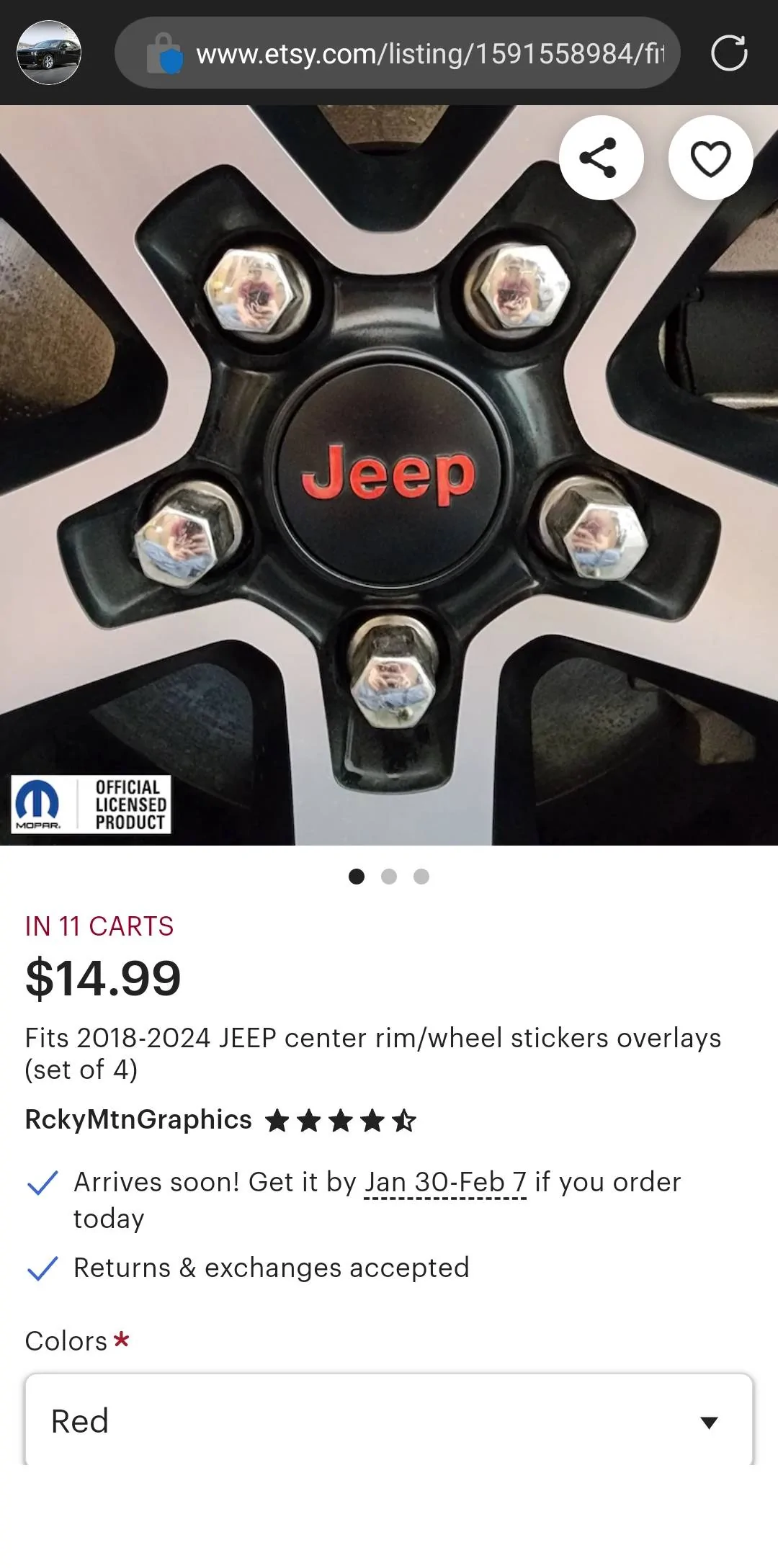 Jeep Gladiator Rock Trix Custom Jeep Center Caps Screenshot_20240128_174419_Edg