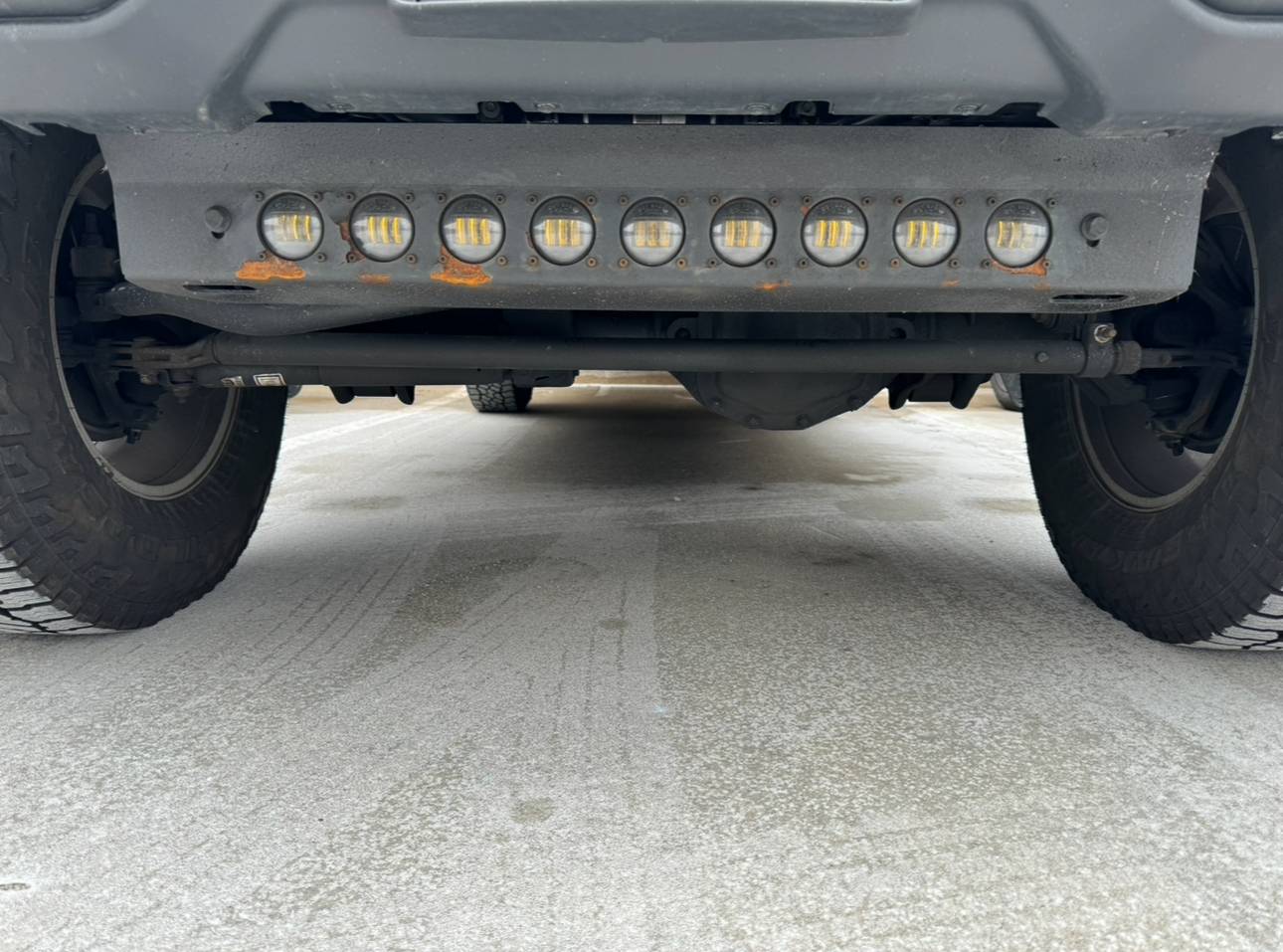 Jeep Gladiator LED Aux Light Integrated Front Skid Plate Concept IMG_0629