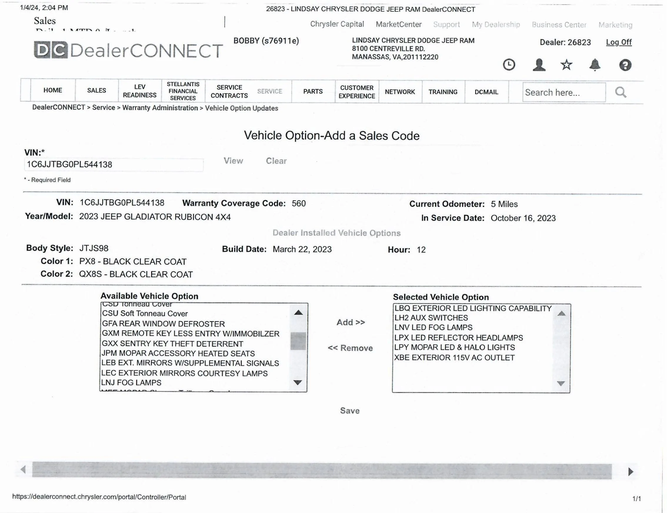 Jeep Gladiator Issue with Turn Signal Lights out after installing OEM LED Lights codes