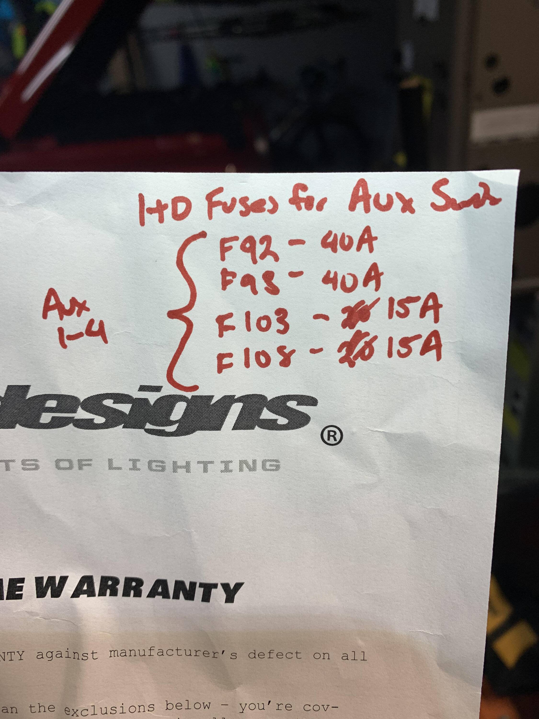 Jeep Gladiator aux switch fuse location fuse id list