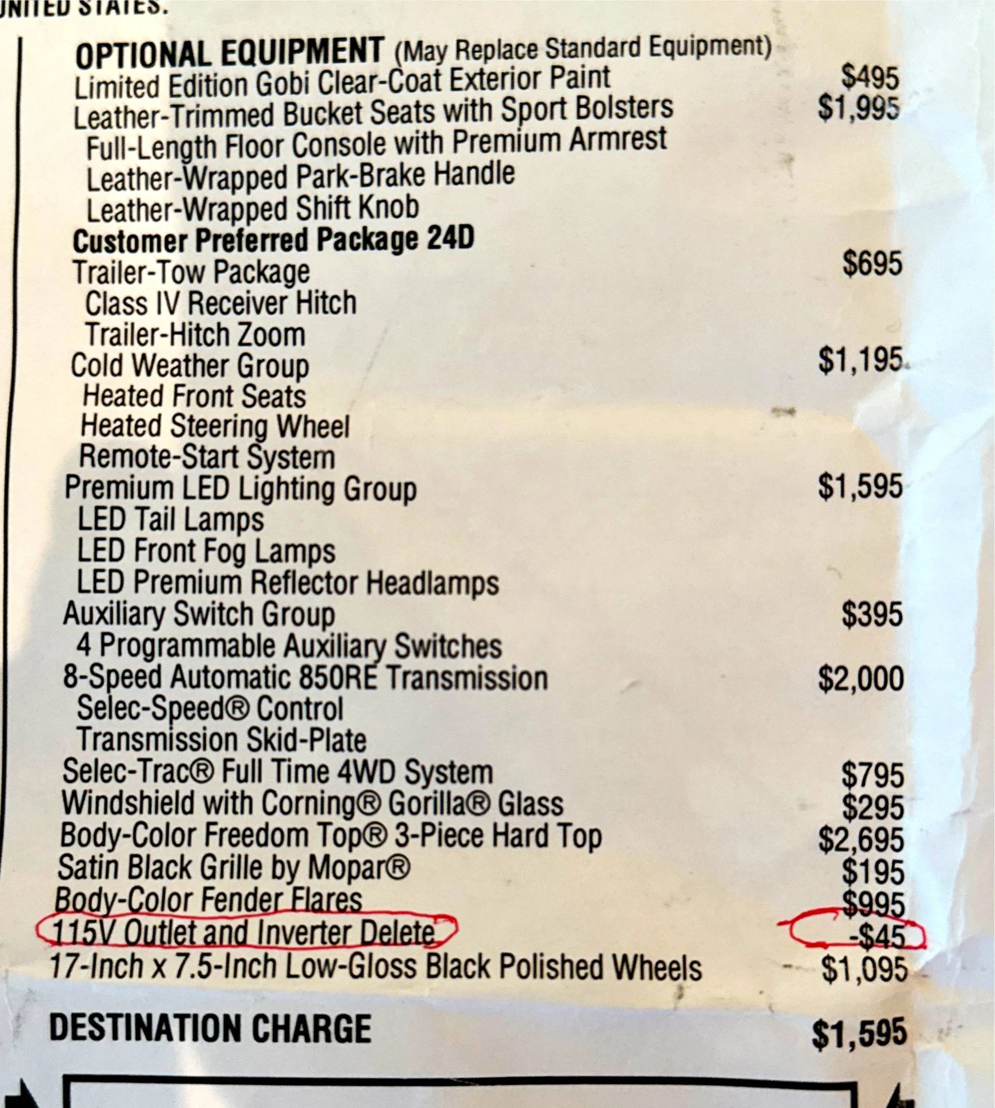 Jeep Gladiator 115v center console install inquiry Jeep outlet question