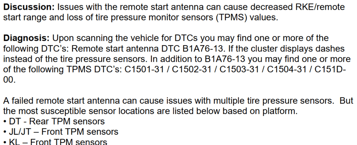 Jeep Gladiator TPMS not working but not sender in tire 1707707874736