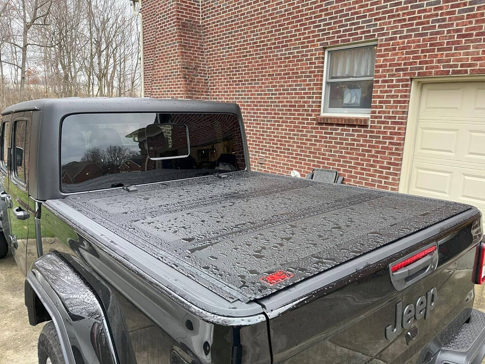 Jeep Gladiator Rough Country Hard Tri-Fold Flip Up Bed Cover opinions 81tsfXJU5RL._SL1600_
