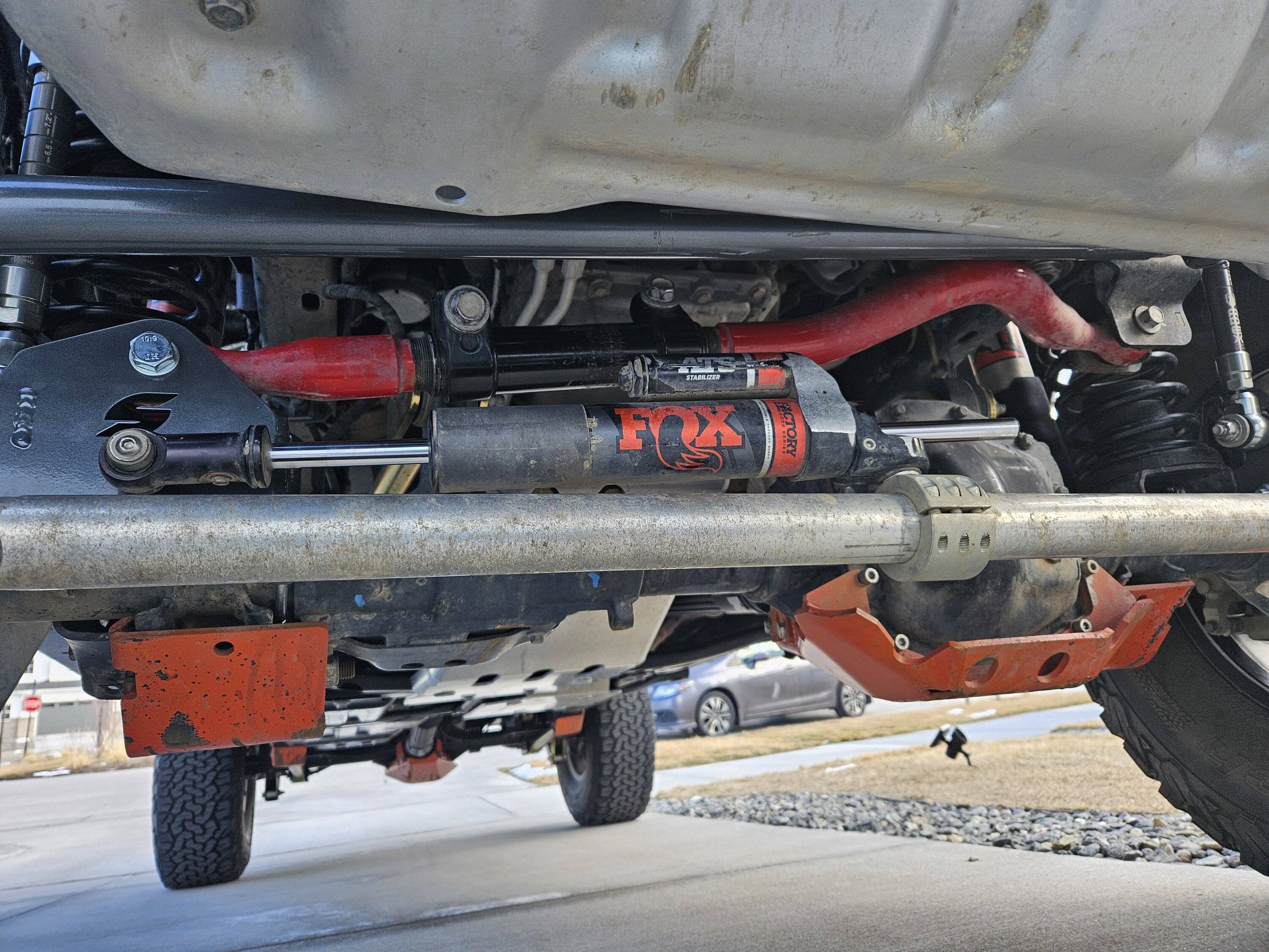 Jeep Gladiator Rock Krawler drag link hits flipped stabilizer. 17079498196045059276994887168677