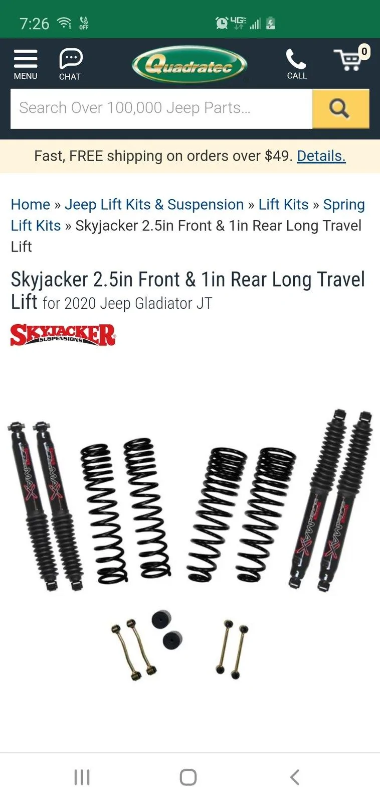 Jeep Gladiator Skyjacker 2.5"/1" lift, any experiences? Screenshot_20191001-192611_Chrom