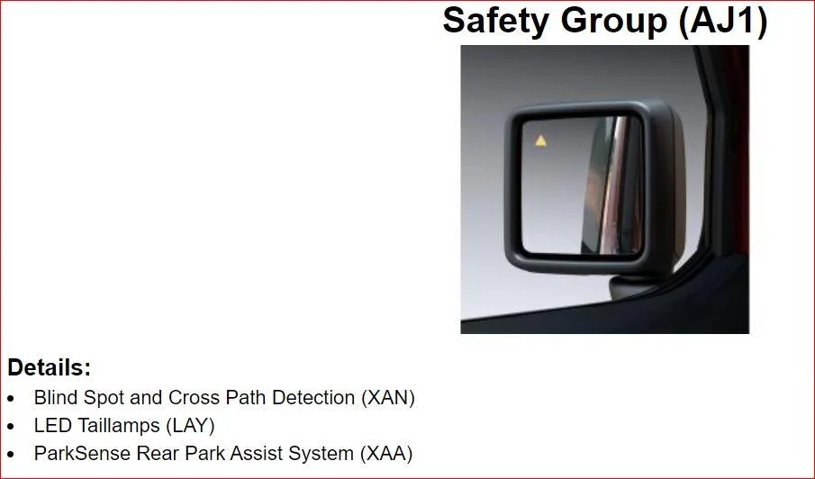 Jeep Gladiator Adaptive Cruise Control with Stop (unavailable with some configurations)... which configurations? 3