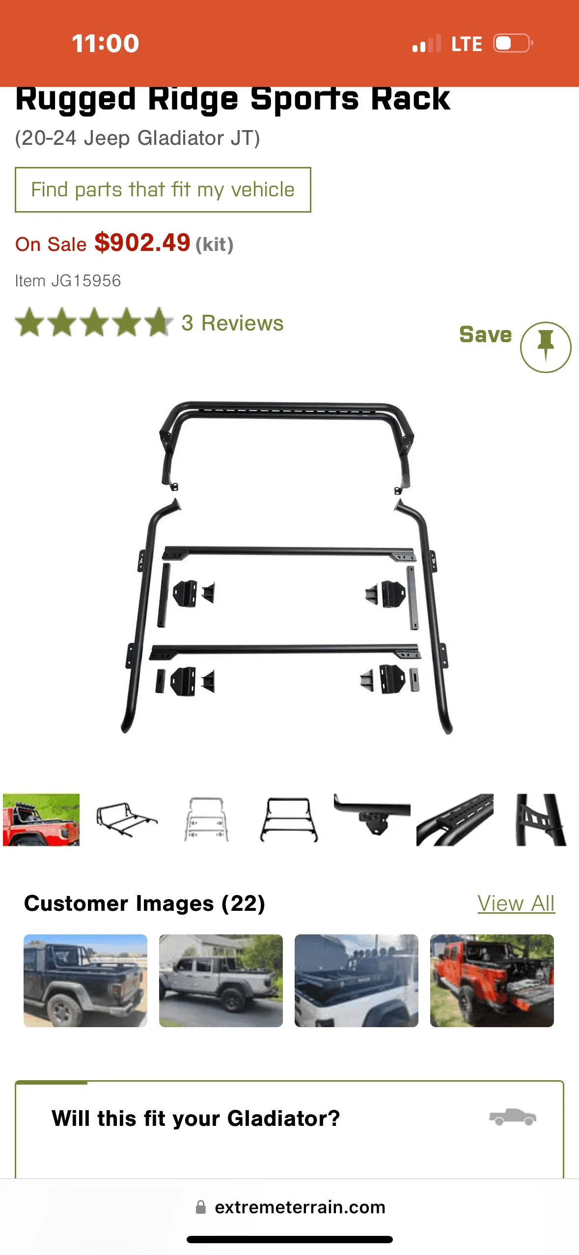 Jeep Gladiator Rugged Ridge Sport Rack IMG_0371
