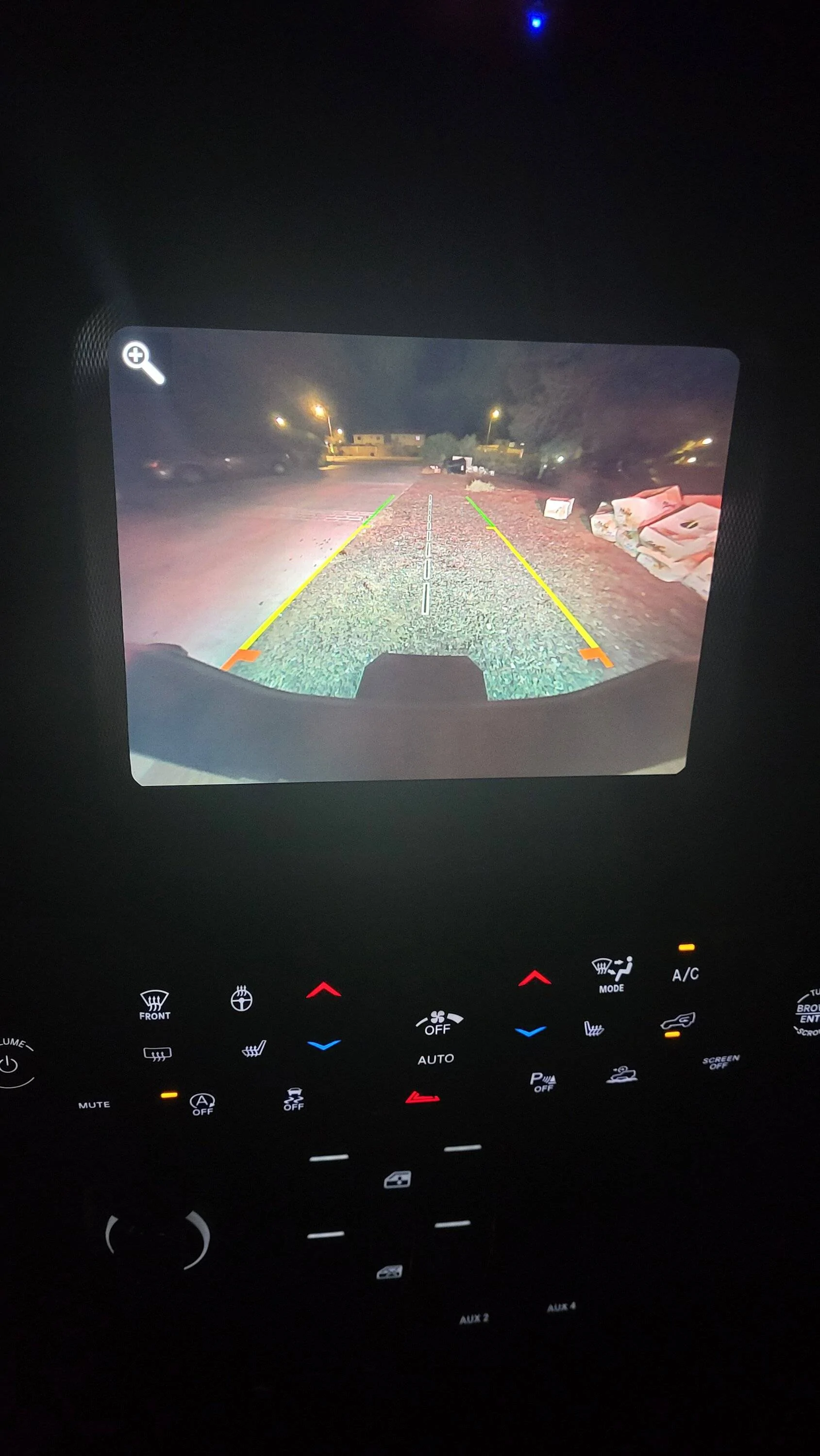 Jeep Gladiator Back up camera glare from license plate lights 20240217_191433