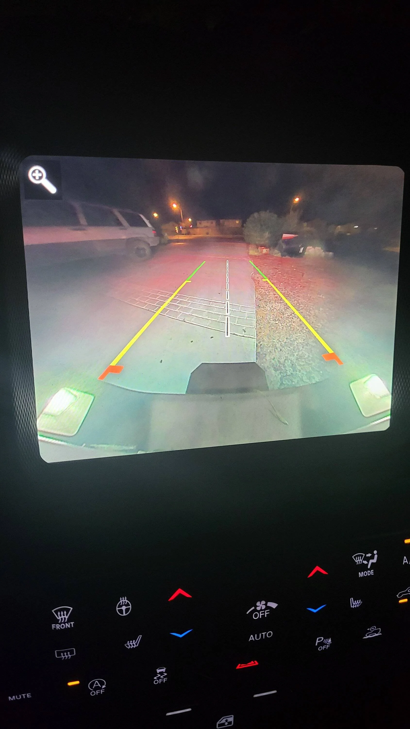 Jeep Gladiator Back up camera glare from license plate lights 20240117_190413