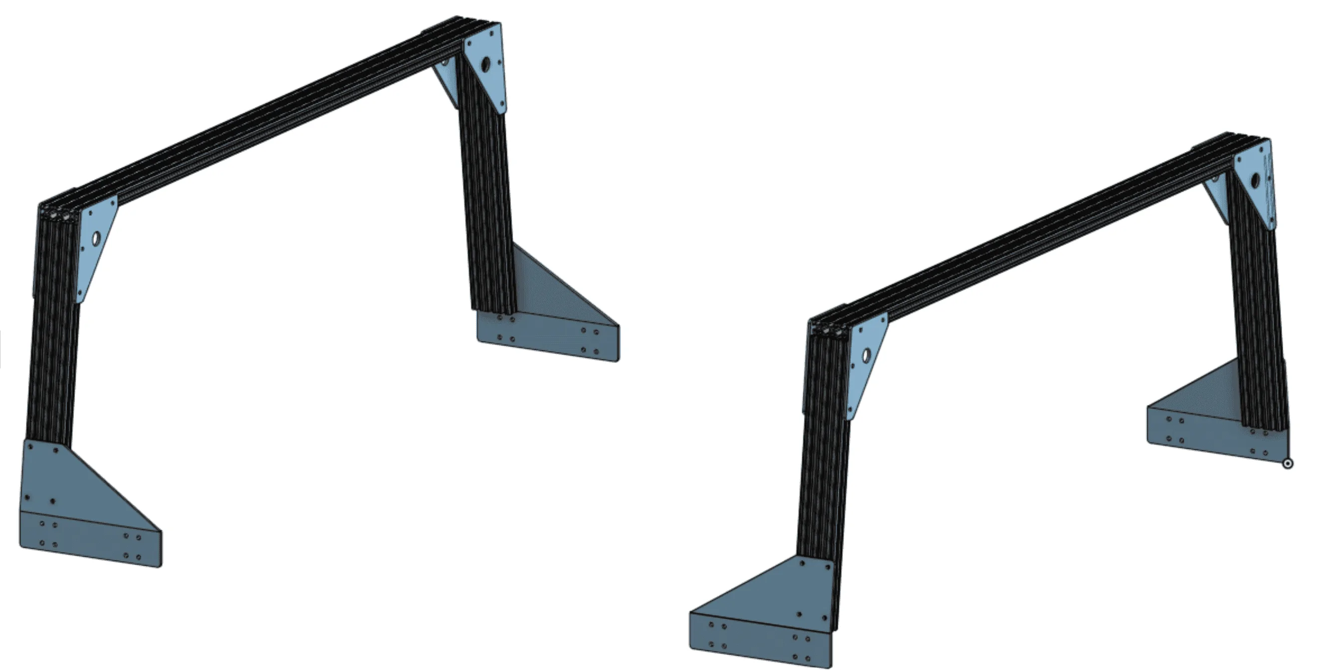 Jeep Gladiator Custom Angled Rack Using 1030 Extruded Aluminum Full Rack - minimum
