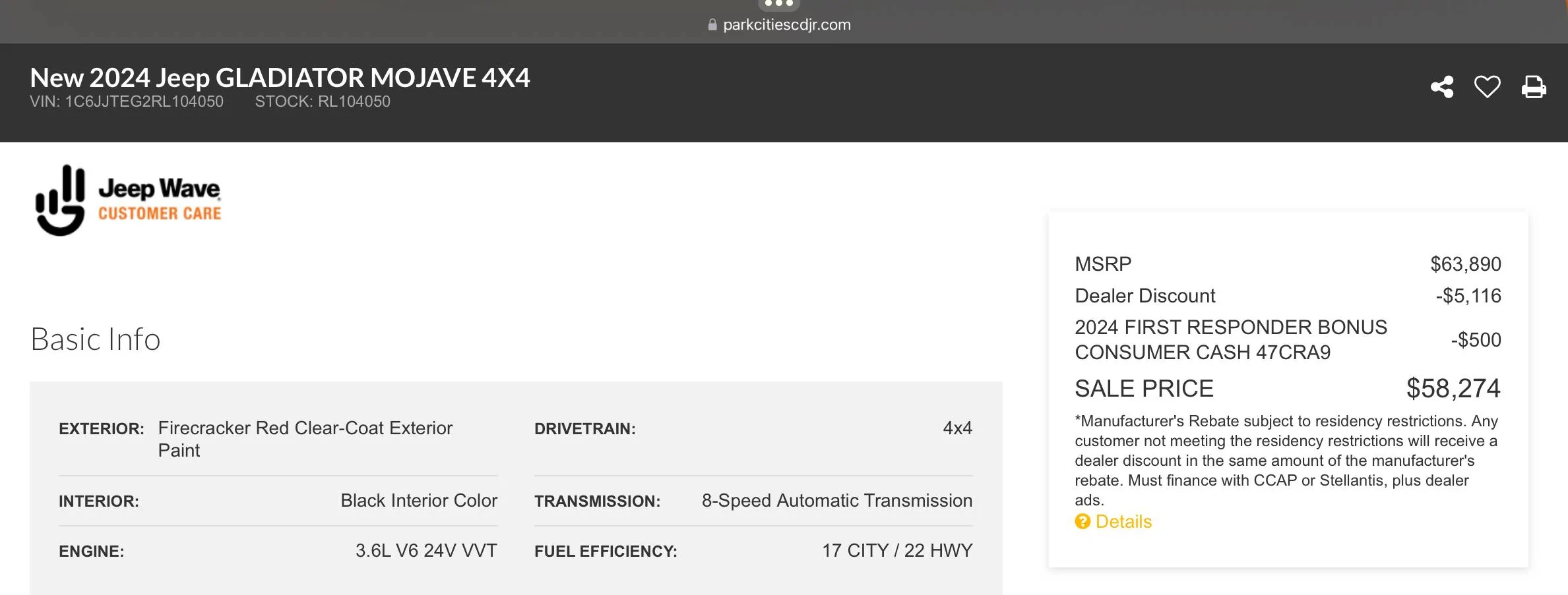 Jeep Gladiator 2024 Gladiator Pricing IMG_0215