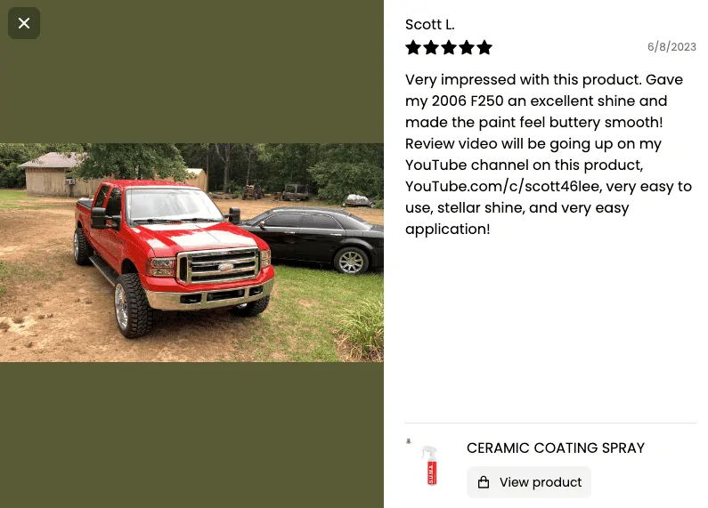 Jeep Gladiator SUMA Ceramic Coating Spray | Customer's Reviews Screen Shot 2024-02-19 at 3.14.18 PM