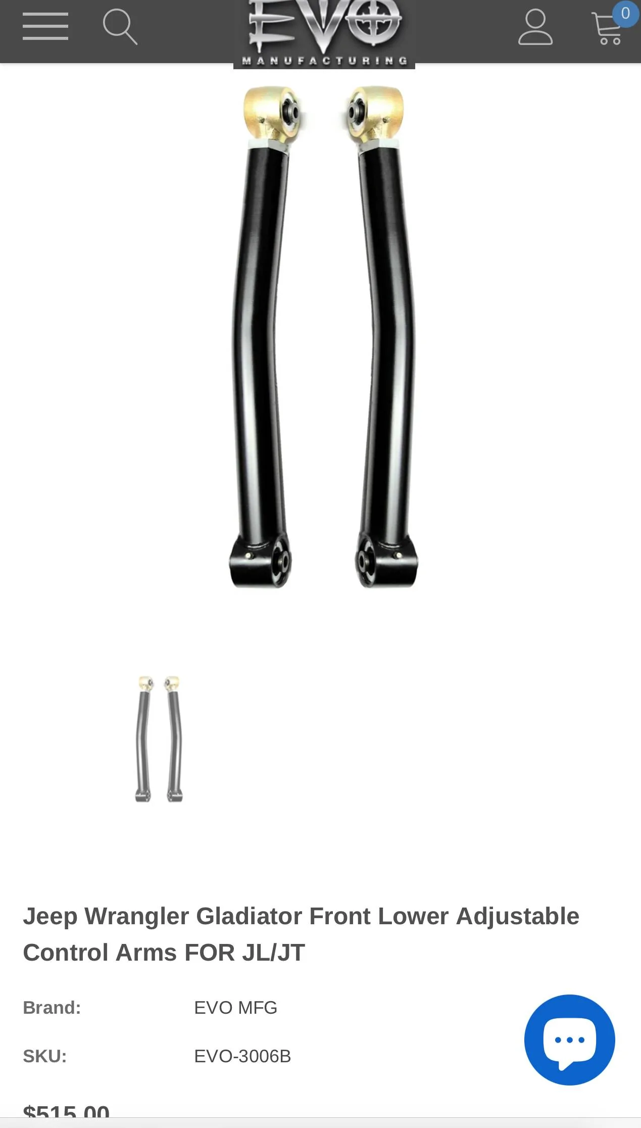 Jeep Gladiator Evo adjustable control arms IMG_7927
