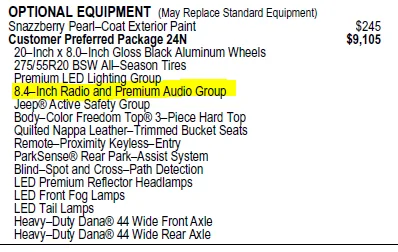 Jeep Gladiator High Altitude and Some Questions HA window sticker snippet