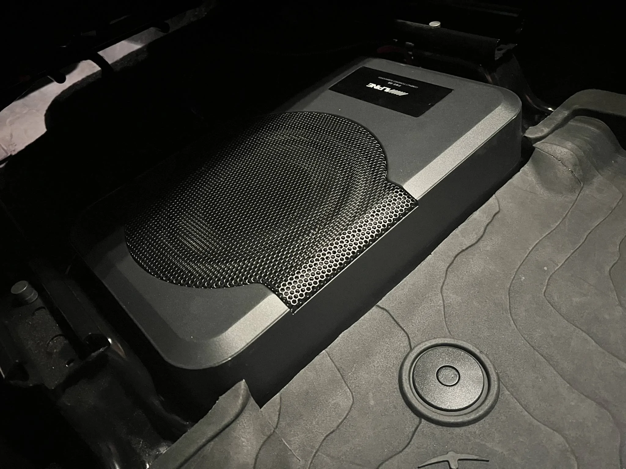 Jeep Gladiator UPDATE: Alpine under driver seat subwoofer. IMG_6210