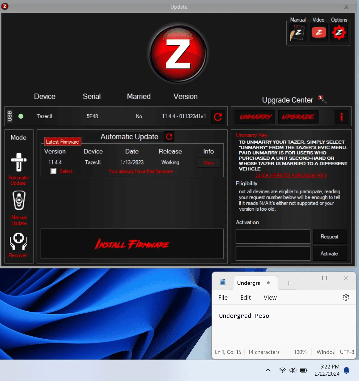 Jeep Gladiator Tazer JL Mini (Unmarried, Latest FW) $235 shipped taserJL_uname_w_screenshot