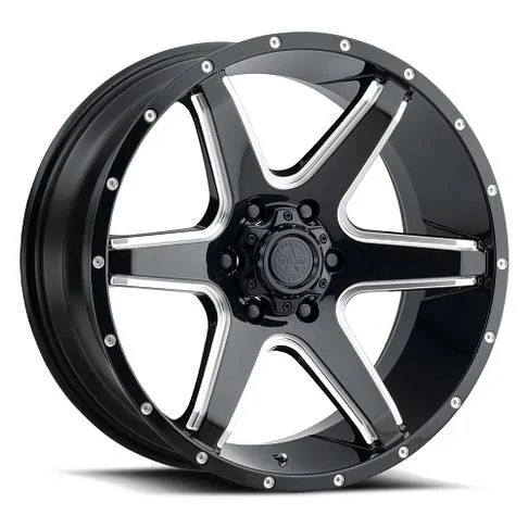 Jeep Gladiator NEW: American Outlaw Six Shooter! ix-shooter-wheel-6lug-gloss-black-milled-20x9-1000