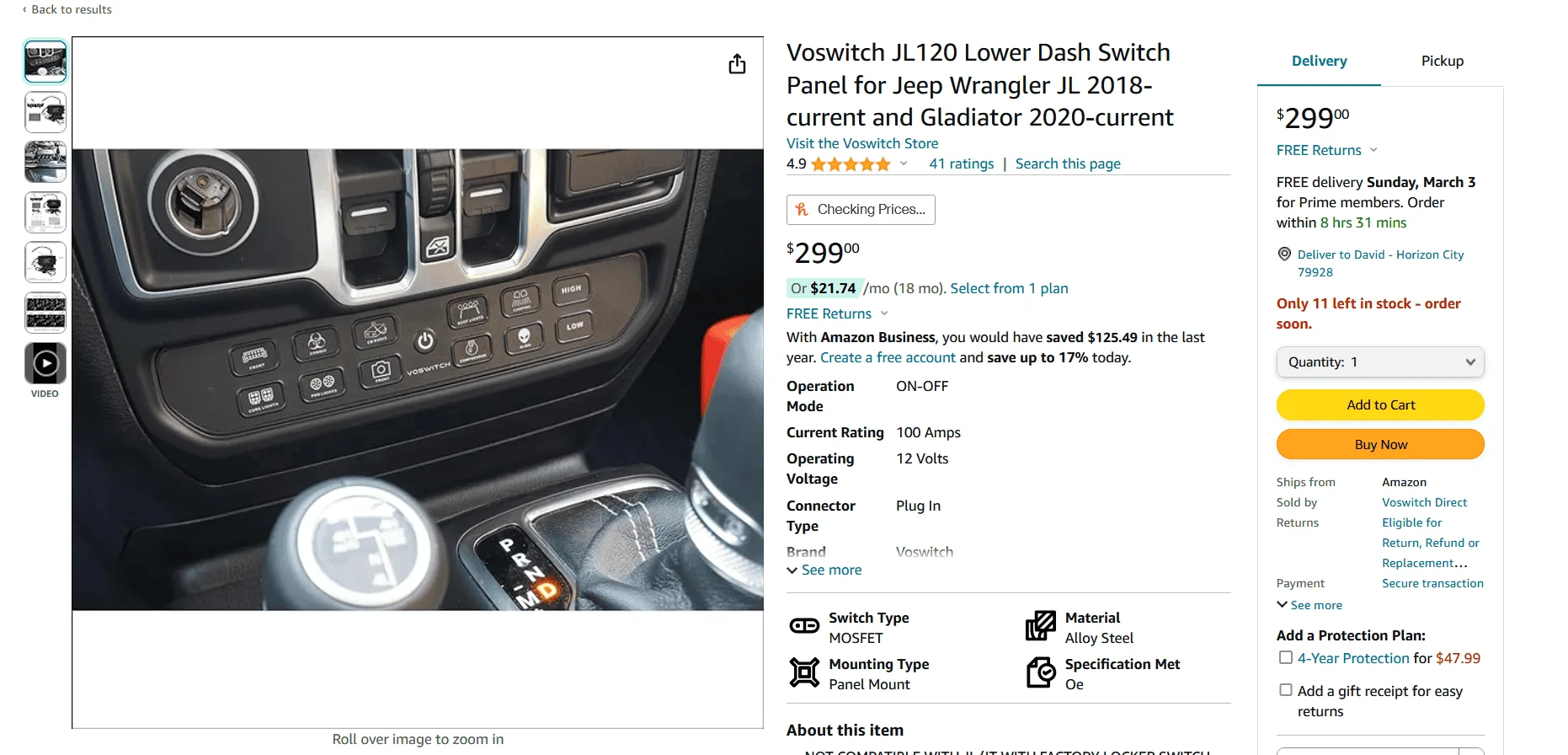 Jeep Gladiator Aftermarket Aux switch control Captur