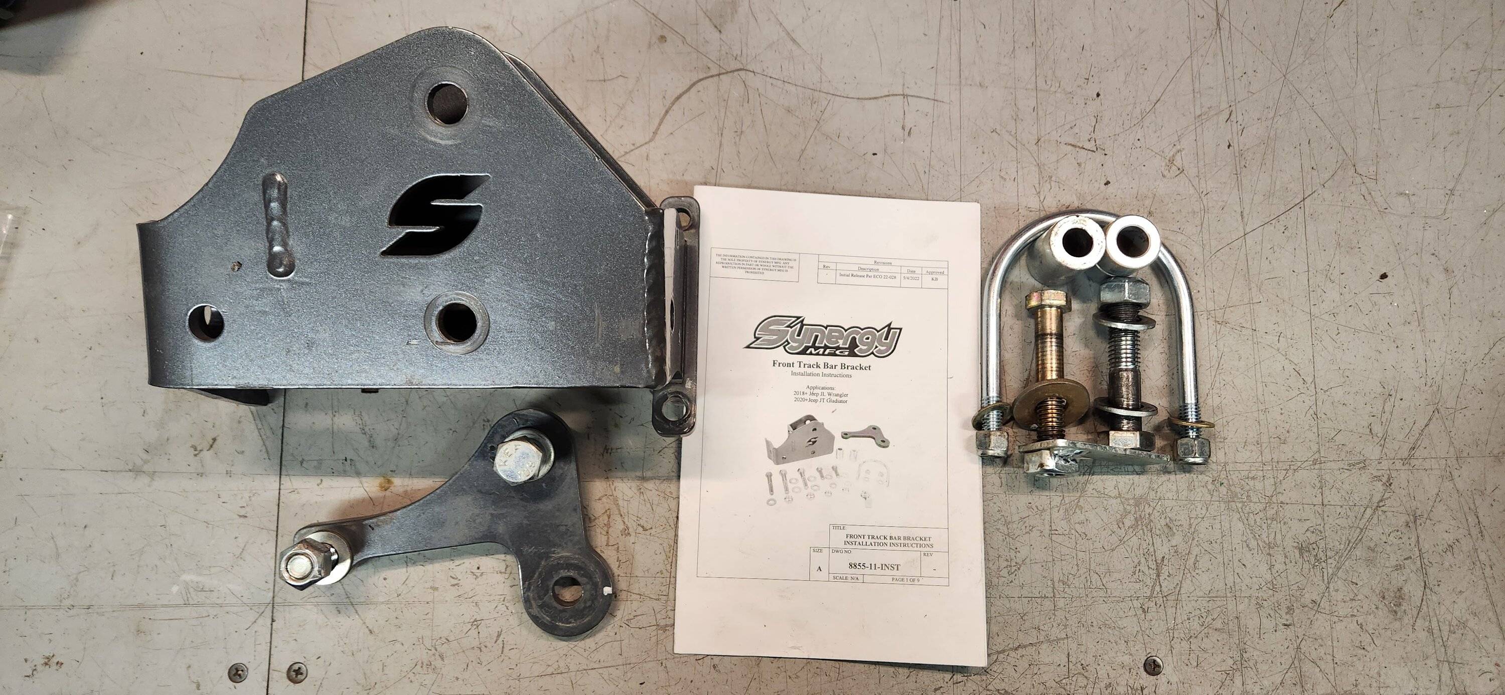 Jeep Gladiator Synergy Mgf Jeep JL / JT Front Track Bar Relocation Bracket for High Steer 20240301_180351