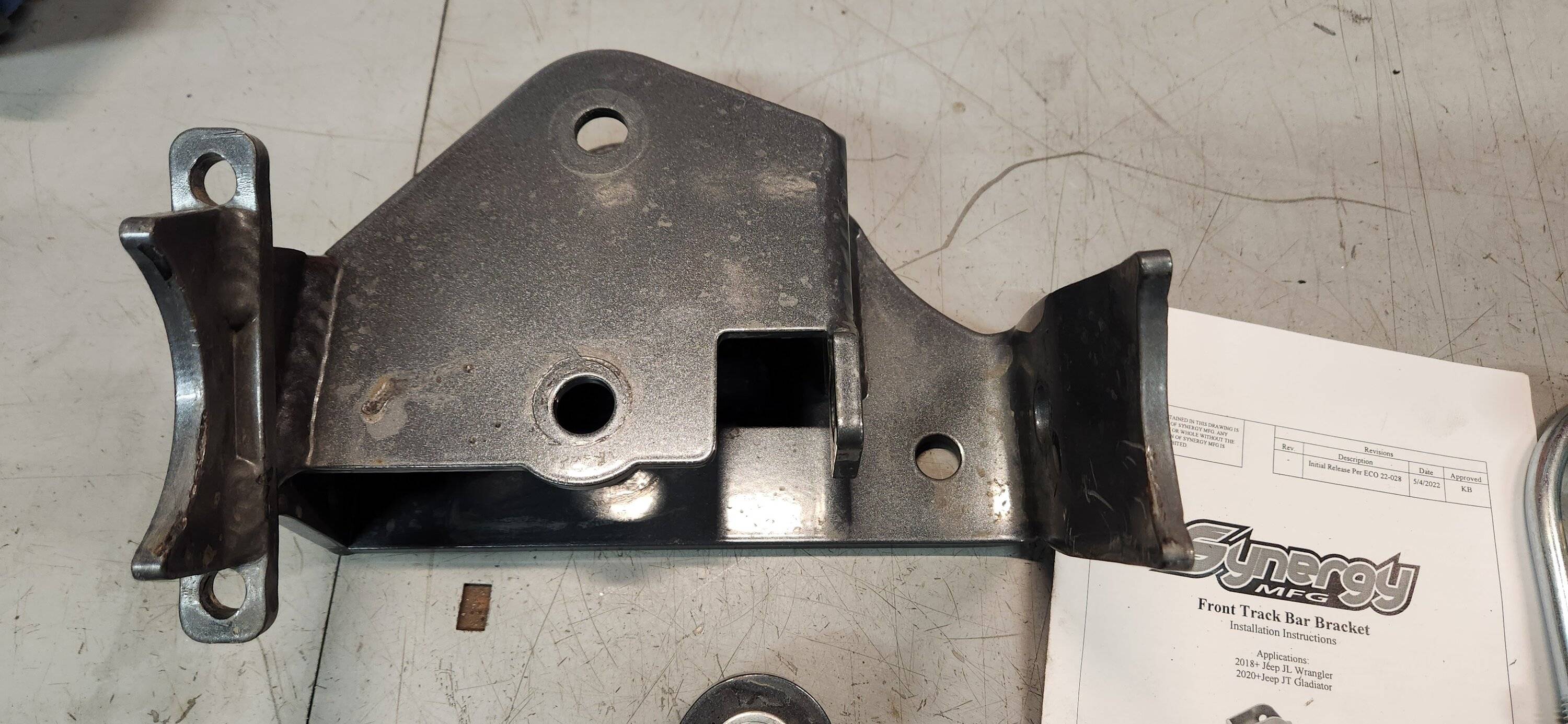 Jeep Gladiator Synergy Mgf Jeep JL / JT Front Track Bar Relocation Bracket for High Steer 20240301_180419