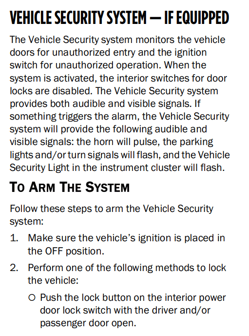 Jeep Gladiator Question about security alarm on Gladiator again. 1709514969036