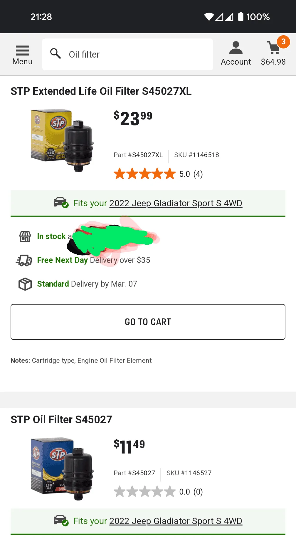 Jeep Gladiator Official EcoDiesel Oil and Filter Recommendations Screenshot_20240305-212835