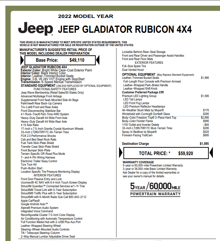 Jeep Gladiator Need your feedback, Manual or Auto, Rubicon or Mojave. ksnip_20240307-210551