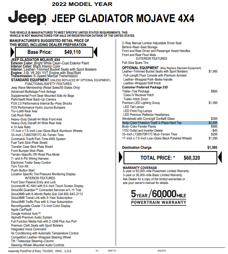 Jeep Gladiator Need your feedback, Manual or Auto, Rubicon or Mojave. ksnip_20240307-213132