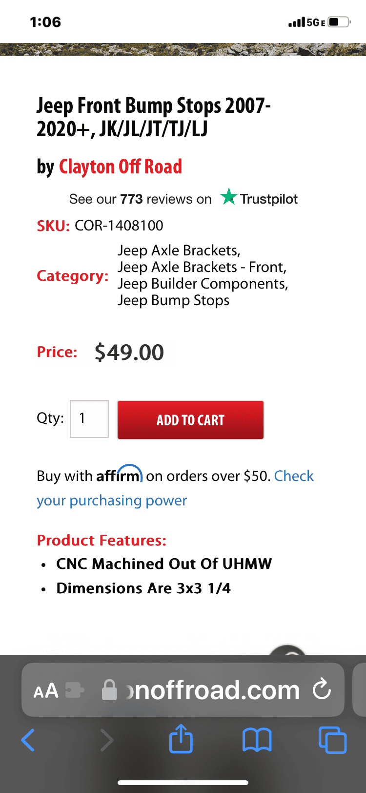 Jeep Gladiator Clayton front bumpstops IMG_0820