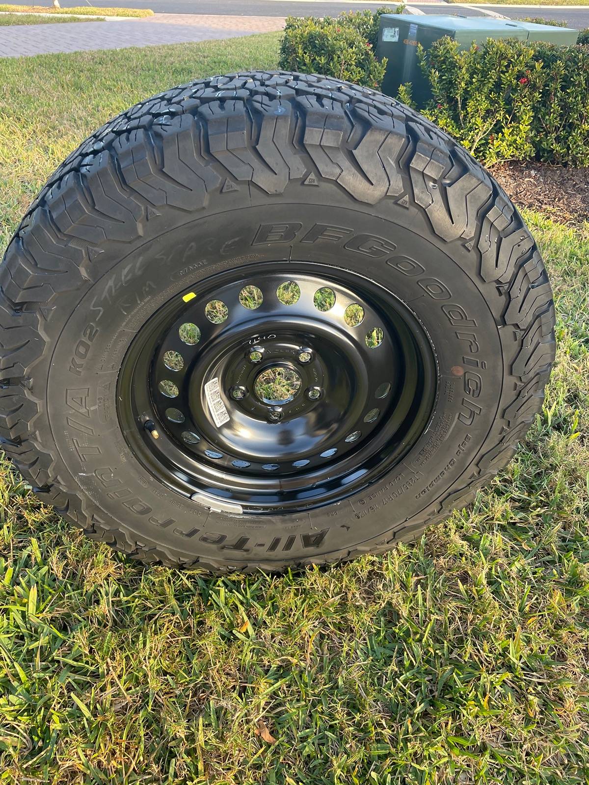 Jeep Gladiator FS- 17” steel spare from Mojave and KO2 tire $125 or BO 436AEA41-D932-4387-85C1-929A9D754E3F