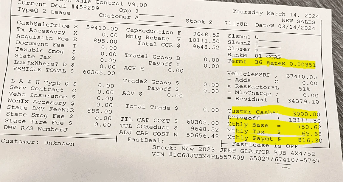 Jeep Gladiator Lease pricing tonight at my local Dealer (Diesel Rubicon at $49k). Screenshot 2024-03-14 205843