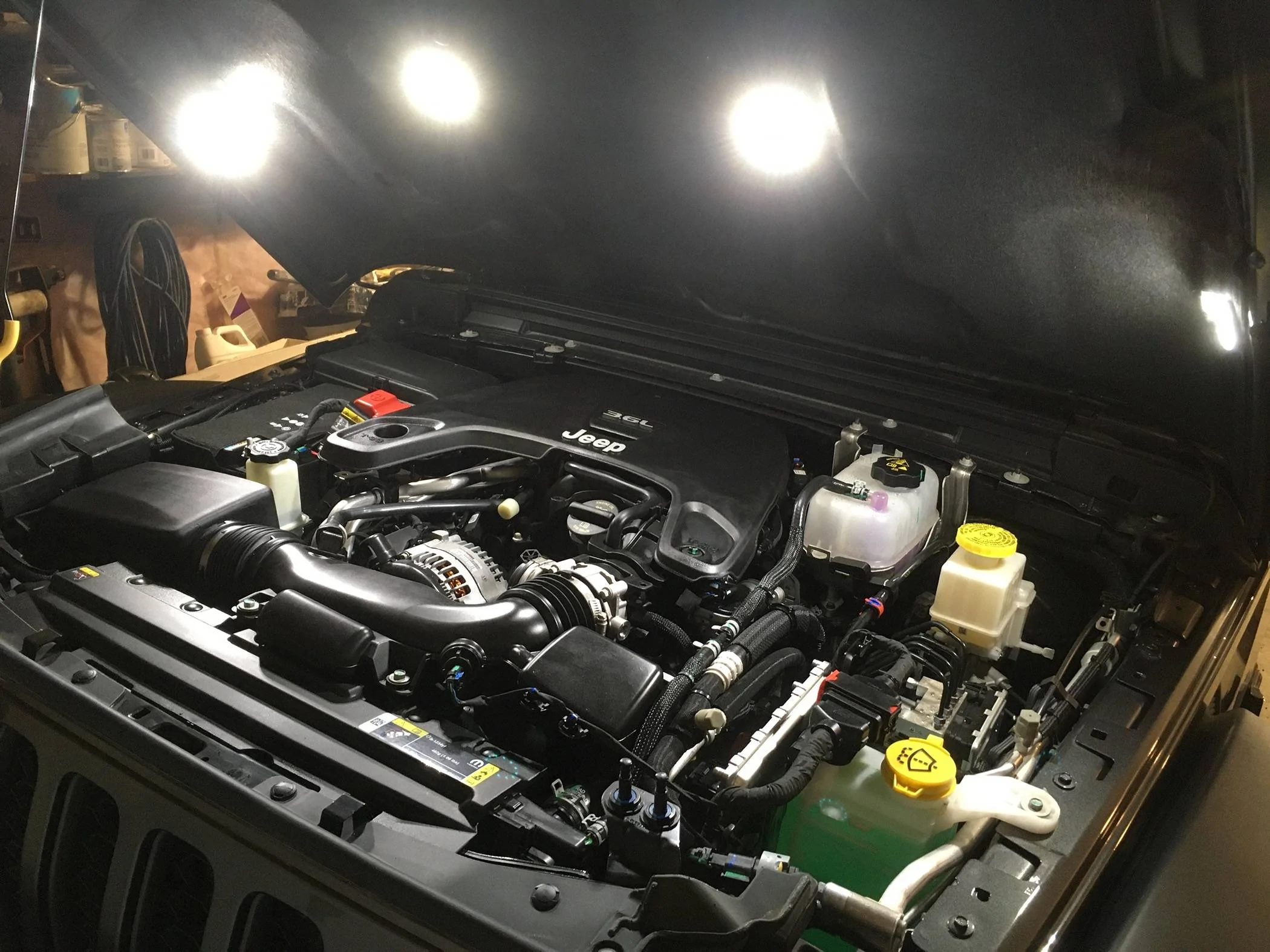 Jeep Gladiator KC under hood lighting. 63494754064__C5A25AA6-FE84-4DF4-9F0A-3E9538260689