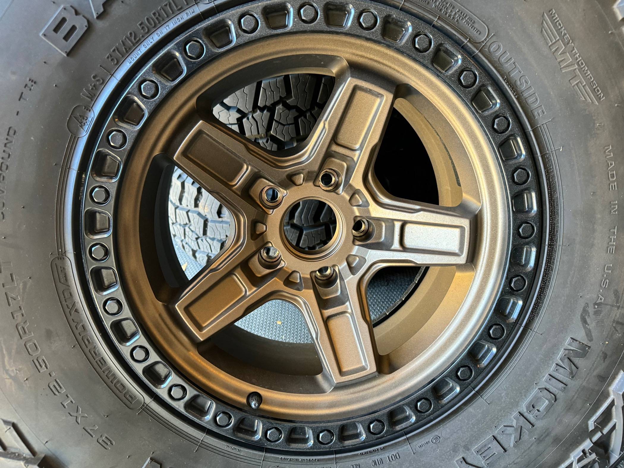Jeep Gladiator Set of 5-37” Mickey Thompson Baja Boss AT and fuel wheels. IMG_0027