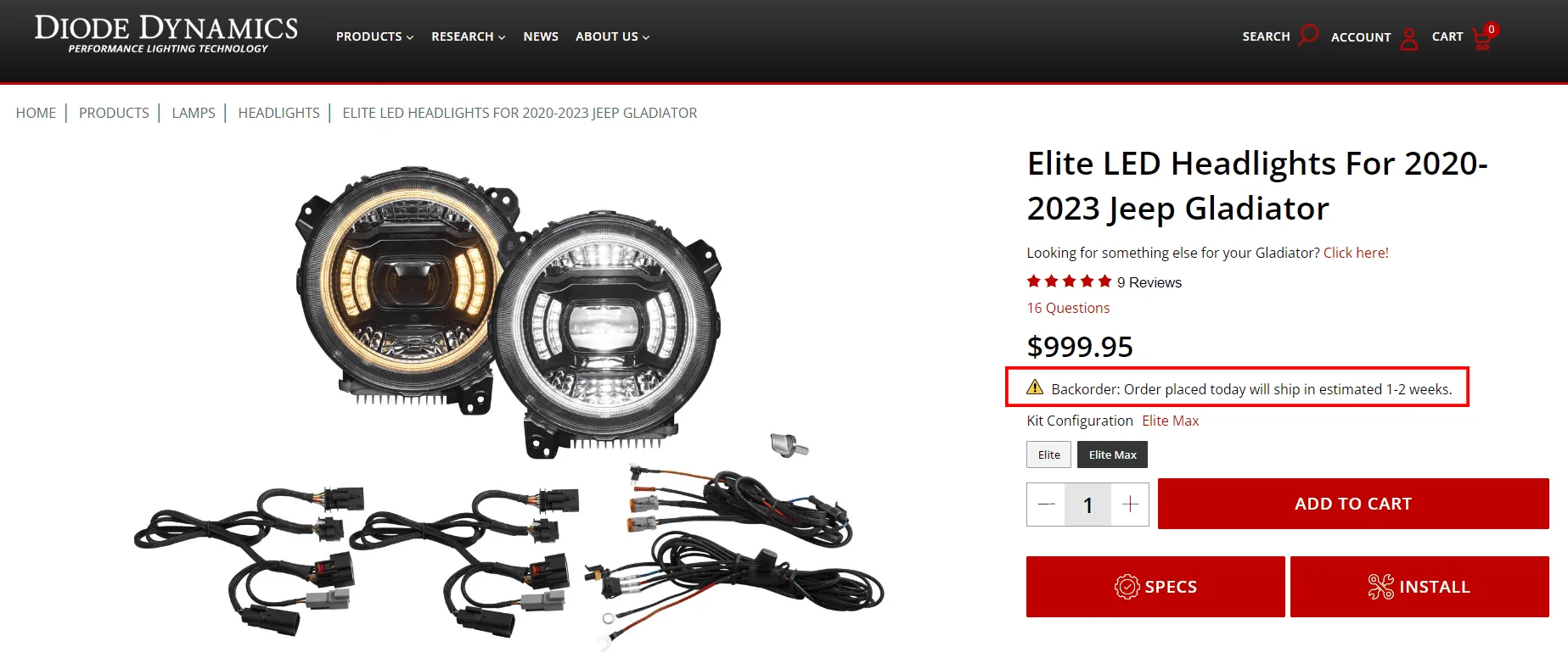 Jeep Gladiator Installed DiodeDynamics Elite Max FireShot Capture 1128 - 2020-2023 Jeep Gladiator LED Elite Headlights - Diode Dynamics_ - 