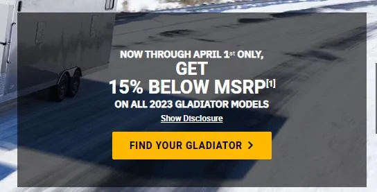 Jeep Gladiator Current '23 discounts ending 3/31/24? jeep1