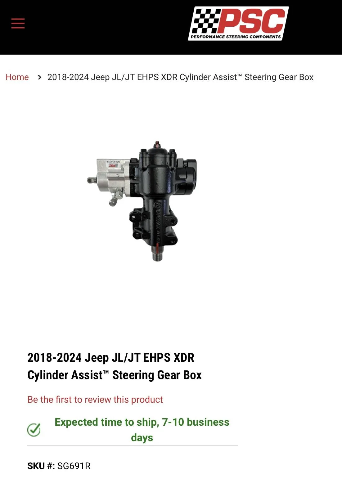 Jeep Gladiator PSC XDR Steering Gear Box 5F7372F2-8A0D-4389-AD26-453435FABA40