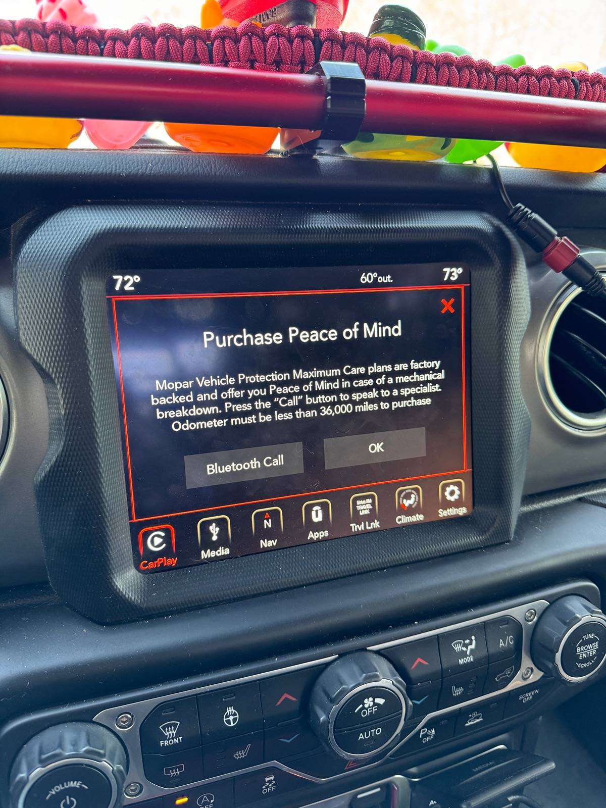 Jeep Gladiator Get This $&%# Off My Screen!!!! Mopar Vehicle Protection Maximum Care Plans message IMG_3491