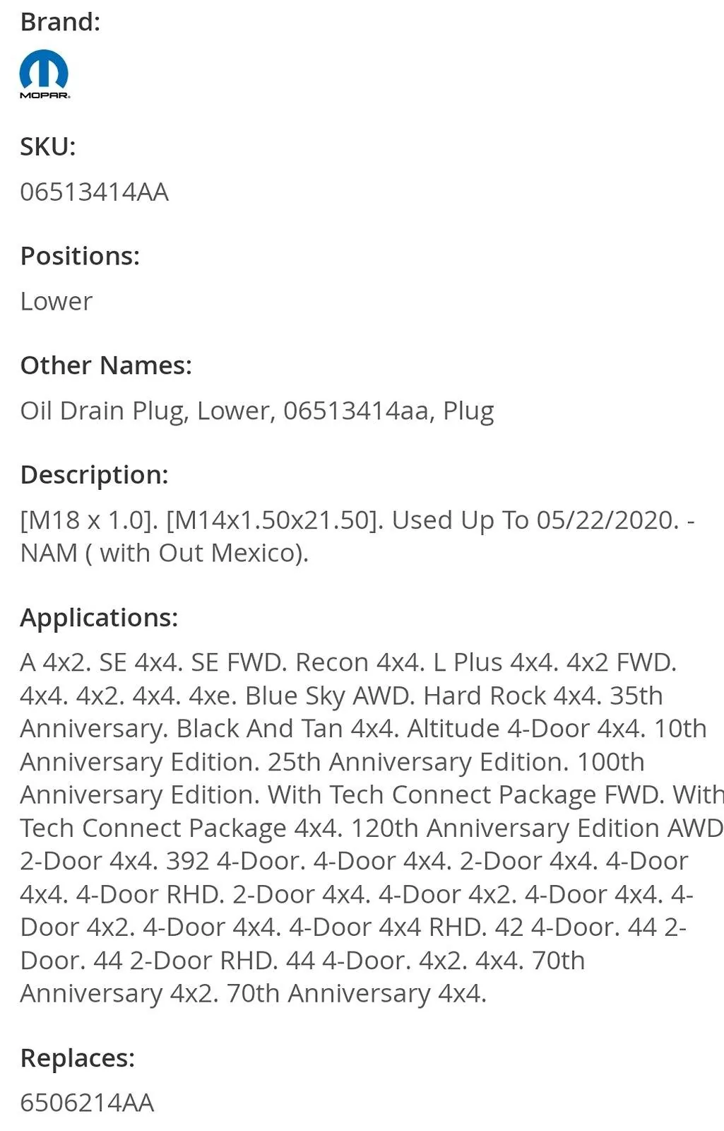 Jeep Gladiator Oil Drain Plug Screenshot_20240329_123116_Chrom