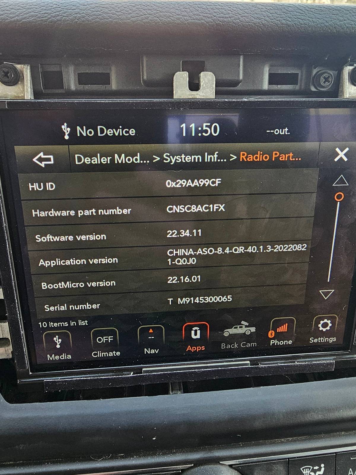 Jeep Gladiator China application version on 8.4 inch radio upgrade 20240329_115013
