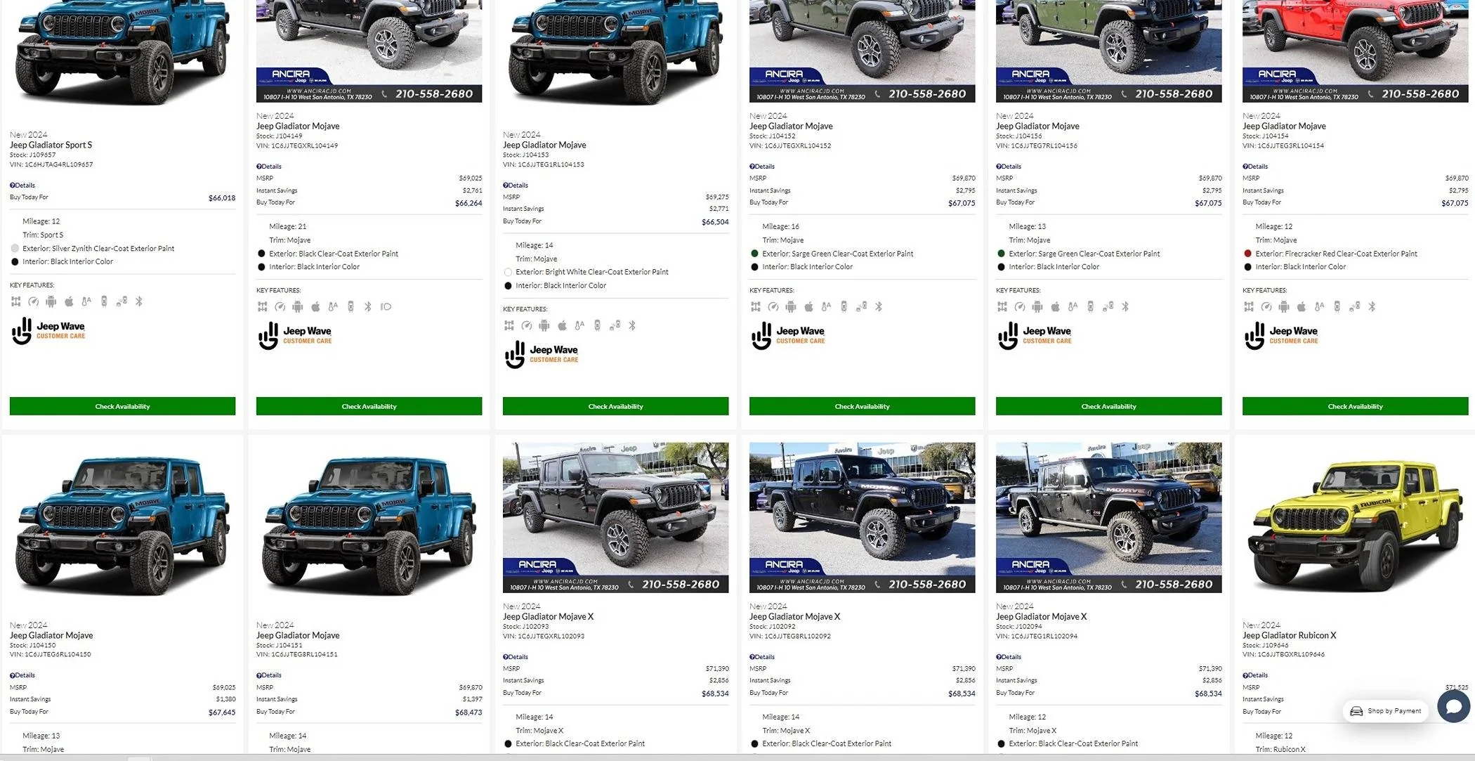 Jeep Gladiator Pricing/depreciation on 2024 models versus massively discounted 2023 models anc