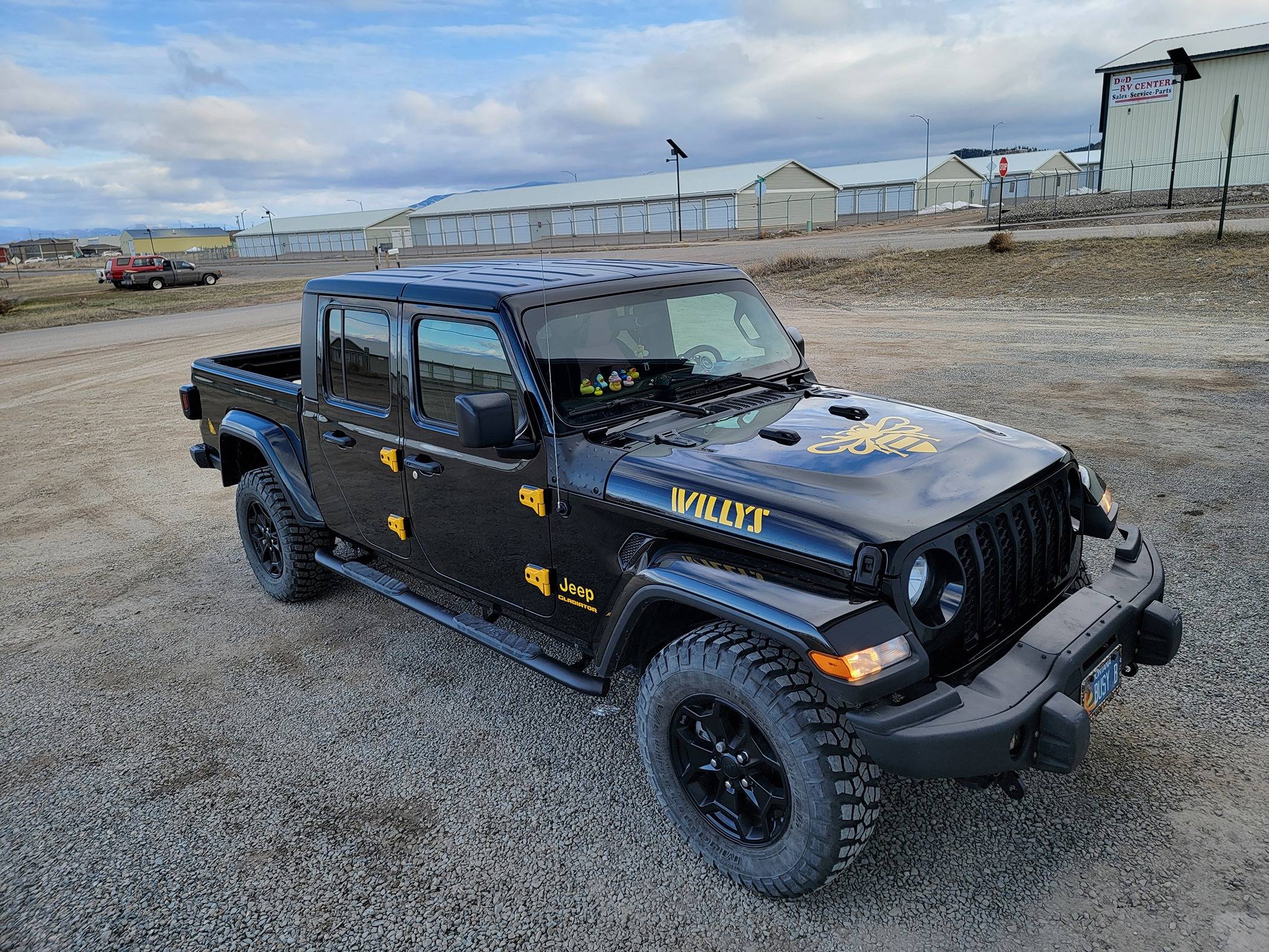 Jeep Gladiator Our new 23 sport s Willys. AEV JK bumper with it's skid plate, frame mounted recovery points, lots of vinyl getting applied. I 1000009907