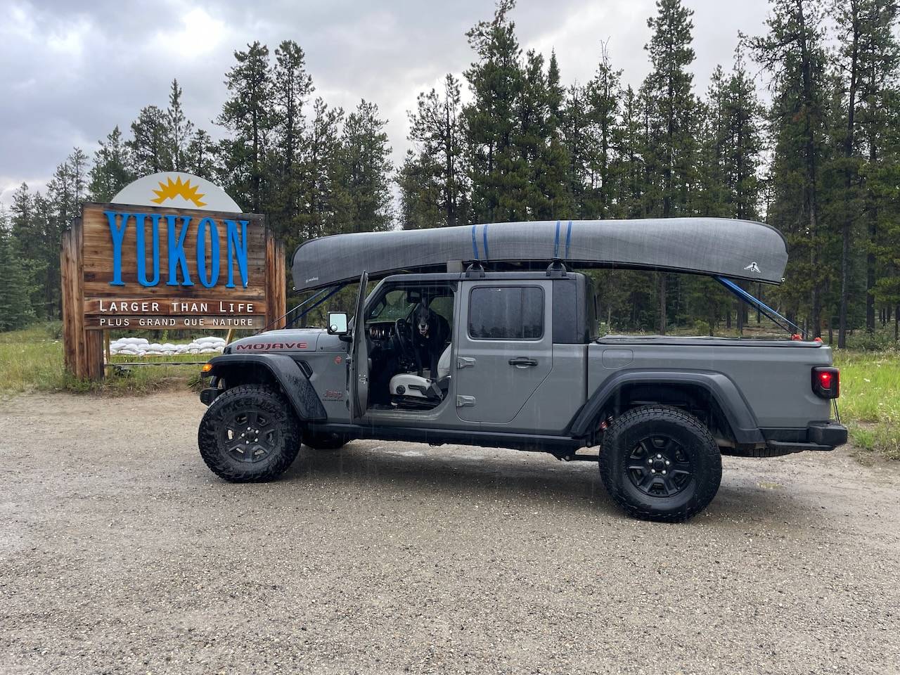 Jeep Gladiator 2 Dudes 1 wrench podcast - Mojave yukon sign - 1