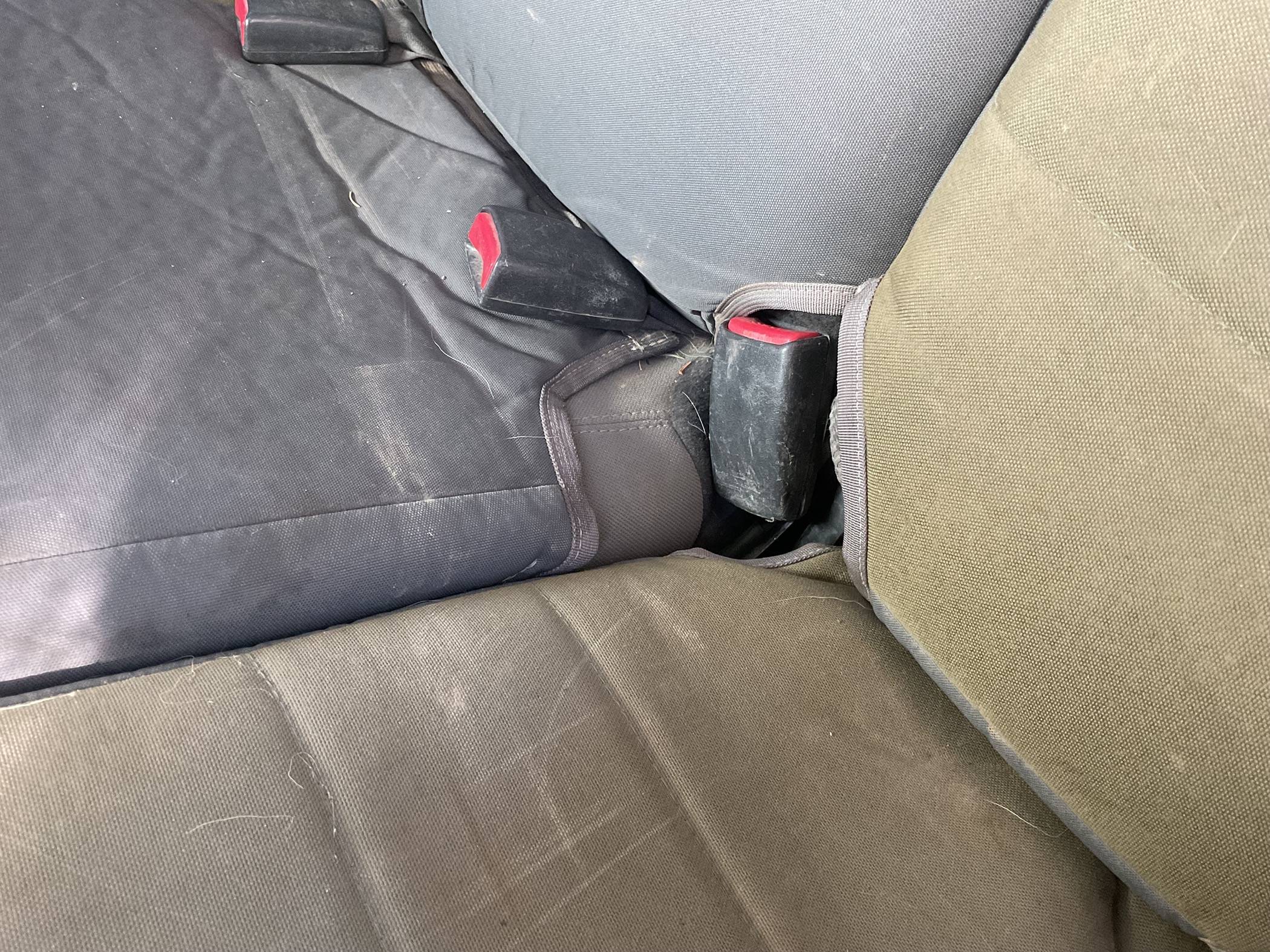 Jeep Gladiator Bartact rear seat cover - told to cut my own holes IMG_1969