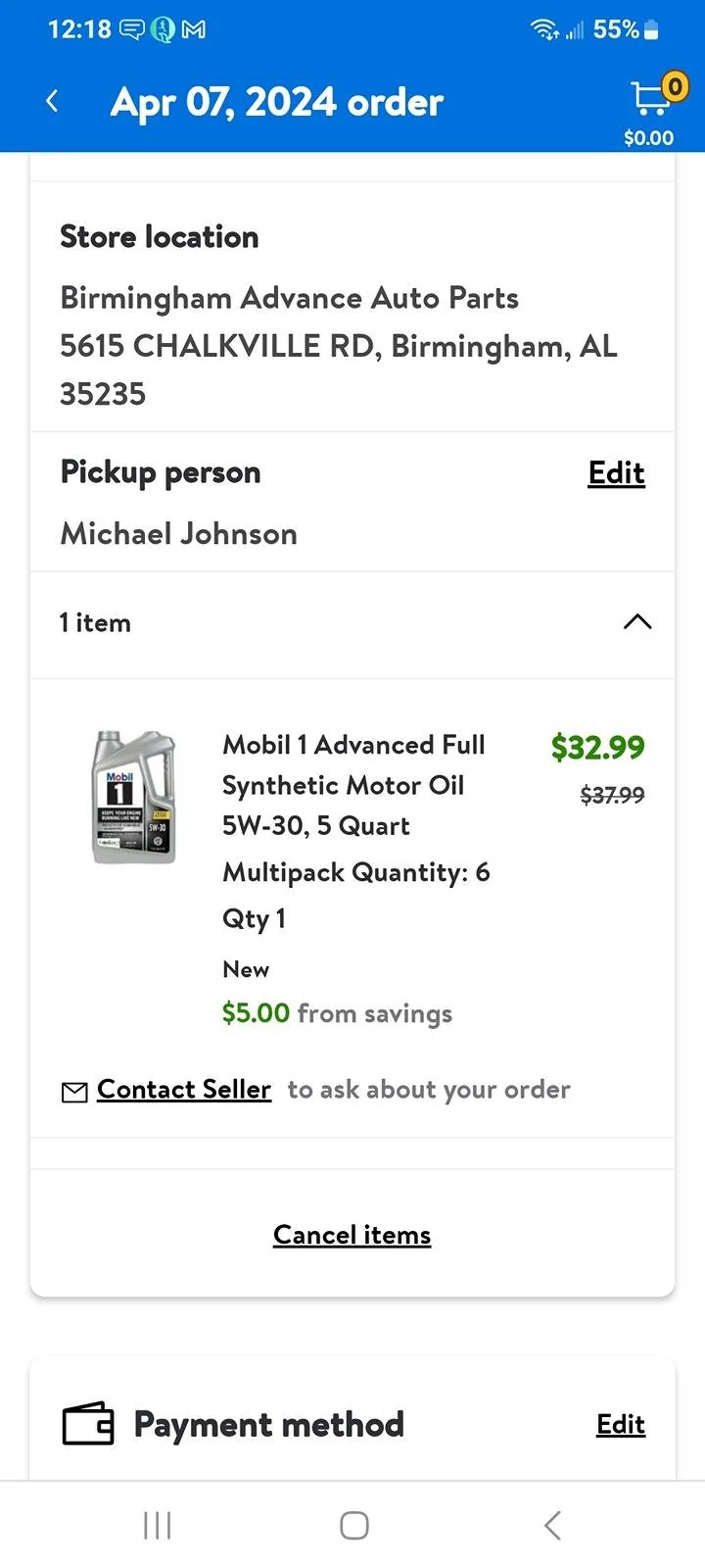 Jeep Gladiator Wow!! Anyone need 5W-30? **EXPIRED** Screenshot_20240407_121845_Walmart