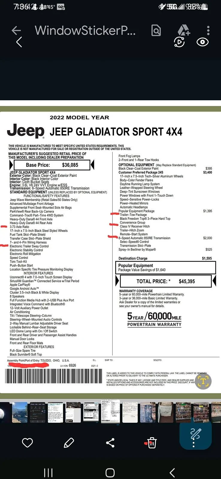 Jeep Gladiator NEW TRAILER, DO I HAVE RIGHT TOW CAPACITY??? Screenshot_20240407_193911_Gallery