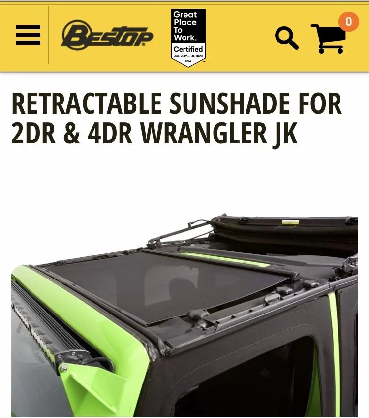 Jeep Gladiator Retractable sunshade for Sunrider 7C6C467B-EDEE-4B01-85E6-B57197337FA1