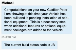 Jeep Gladiator Gladiator Window Sticker and Build Sheet Order Tracking Screen Shot 2019-10-09 at 8.04.24 AM