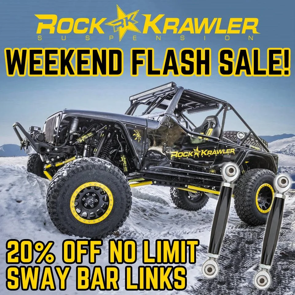 Jeep Gladiator Weekend FLASH SALE - Rock Krawler Sway Bar Links RockKrawler_flash